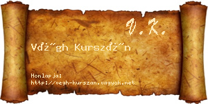 Végh Kurszán névjegykártya